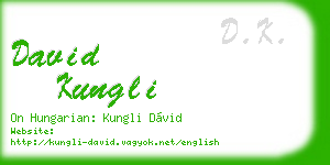 david kungli business card
